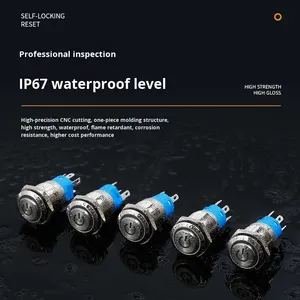 <span class=keywords><strong>16mm</strong></span> Brass IP67 1no1nc Nút chuyển đổi tự khóa tự đặt lại không thấm nước cung cấp điện sửa đổi xe 24V 220V - Product Image 2