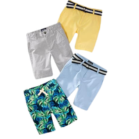 Shorts d'été personnalisés pour garçons, multicolores, imprimé feuilles, shorts chino décontractés pour enfants, vente en gros