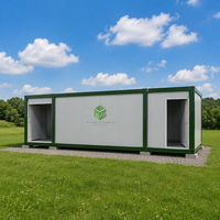 Maison conteneur préfabriquée mobile abordable de 20 pieds, 2 chambres, style contemporain, détachable et portable, pour appartements et hôtels