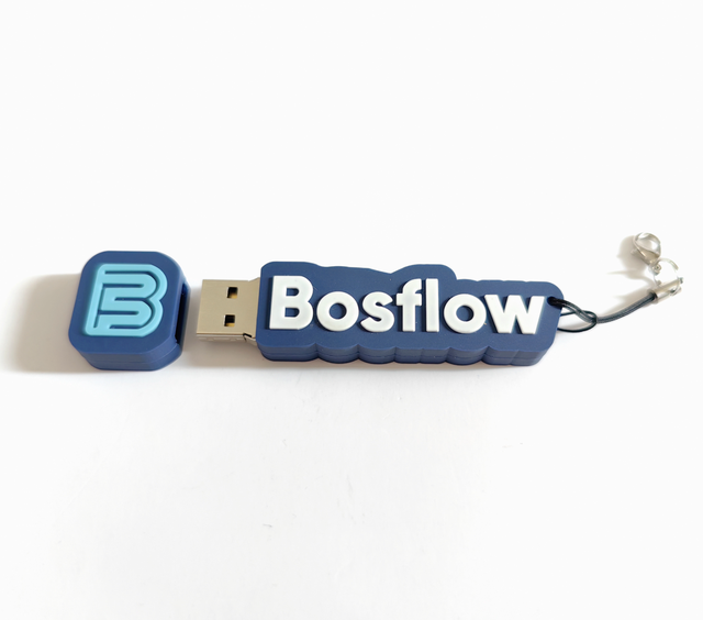 Custom Logo Shape Soft PVC Rubber USB Flash Drive - 3D Logo Promotional USB Stick with Strap, OEM Branded Rubber USB Stick