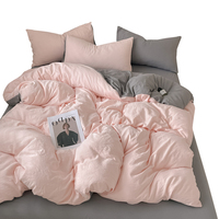 Parure de lit de luxe 4 pièces en 100 % coton, housse de couette et drap avec 2 taies d'oreiller, motif imprimé de haute qualité – Approvisionnement direct usine