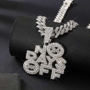 Colgante de Hip Hop con letras de estilo Ins europeo y americano, cadena cubana de diamantes Mosan a juego con chapado en oro plata 925 al por mayor - Product Image 1
