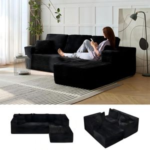 Ensemble de meubles de salon modernes en stock, livraison gratuite, canapé convertible en forme de L, canapé modulaire, vente en gros, mousse compressée - Product Image 2