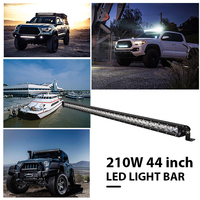 Phare de travail LED tout-terrain 210W à rangée unique, 12V-24V CC, 44 pouces, 5000 Lumens, étanche IP67, en aluminium moulé sous pression, pour 4x4