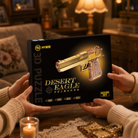 Pistolet jouet en caoutchouc 3D en bois, modèle Desert Eagle, à assembler soi-même, jouet éducatif, cadeau de collection pour enfants, casse-tête
