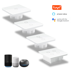 CNSKOU Tuya Interruptores de Pared Inteligentes Controlados por Wifi, Nuevo Diseño EU/UK, Interruptor Táctil de Luz de 1/2/3/4 Vías, Compatible con <span class=keywords><strong>Alexa</strong></span> y Google, 10A - Product Image 2