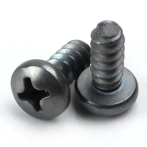GB845-F Phillips Pan Head Tapping Screw With Flat Tail Self Tapping Screw Flat End Grade4.8/8.8/10.9/12.9 Steel