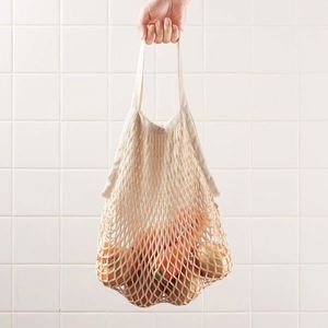Sac de courses réutilisable écologique à long manche, panier en filet biodégradable avec logo personnalisé, sac de rangement en tissu - Product Image 5