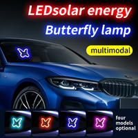 Lámpara LED de Ambiente para Interior de Coche con Forma de Mariposa, Decoración Luminosa para Ventana, Luz LED de Neón para Automóvil, Ajuste Universal