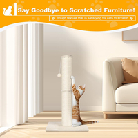 Fabricant personnalisé de haute qualité 100% nature sisal chat griffoir crème unique arbre à chat tour grattoir avec balle jouet