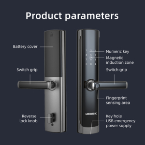 Uielock thiết kế mới trượt vân tay mật khẩu smartlock RFID thẻ kỹ thuật số khóa - Product Image 5