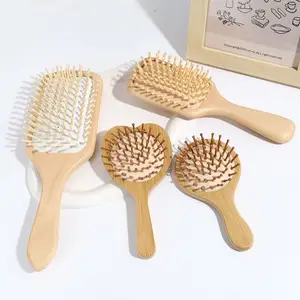 Spazzole Paddle in bambù con pettine per capelli personalizzato per donne spazzole di estensione per massaggio del cuoio capelluto spazzola per capelli districante