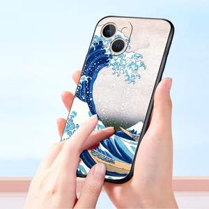 Mode <span class=keywords><strong>japon</strong></span> <span class=keywords><strong>la</strong></span> grande <span class=keywords><strong>vague</strong></span> de Kanagawa étui de téléphone de luxe pour iPhone 13 15 14 12 Mini 11 16 Pro MAX XR X SE XS 7 8 Plus couverture - Product Image 5