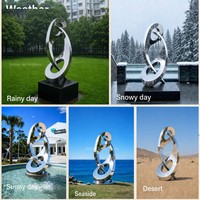 RELONG 316 Polished Stainless Steel Modern Abstract Sculpture Art Design Customized for Outdoor Hotel Landscaping Decoration