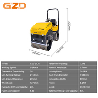 Compacteur vibrant à double tambour GZD 800 mm, 1 tonne, refroidi par air, diesel, pour la construction routière