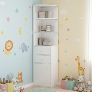 Wall-Mounted Contemporary <strong>Corner</strong> <strong>Storage</strong> <strong>Cabinet</strong> with Eco-Friendly Design Large Capacity for Living Room Bedroom Household Use - Product Image 6