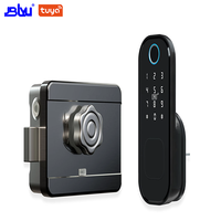 Bloqueo inteligente de huellas dactilares APLICACIÓN TTLOCK, huella dactilar, código, tarjeta RFID, llave mecánica Diente azul y bloqueo WiFi Aleación de aluminio negro