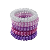 Ensemble de 5 pièces de pinces de cheveux colorés pour femmes, cordon de téléphone élastique en spirale, sans pli, attaches de téléphone assorties