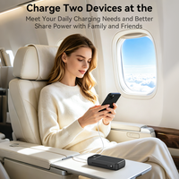 Batterie externe 20000mAh avec câble intégré, affichage numérique, charge rapide 22.5W, sortie USB A et Type C, pour personnalisation de cadeaux