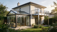 Véranda moderne en aluminium pour villa, jardin, parc, serre, extension extérieure à toit incliné, double vitrage trempé
