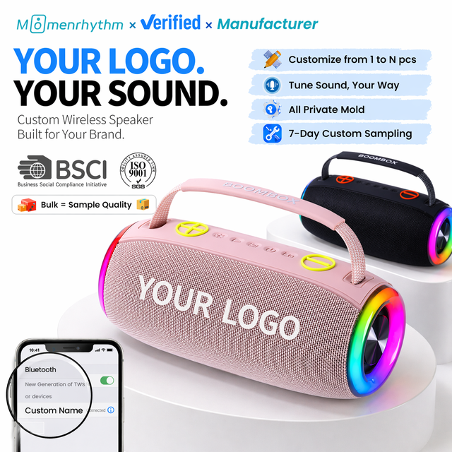 Wireless Bluetooth Portable Speaker Party Box With Custom Branding TWS MP3 Rechargeable Stereo Audio for Outdoor