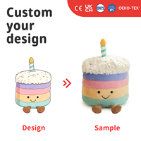 Peluche Gâteau d'Anniversaire Personnalisé, Adorable Poupée en Peluche Dessert, Coupe de Cupcake Douce, Décoration de Fête, Cadeau d'Anniversaire pour Enfants, OEM ODM