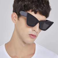 Lunettes de soleil UNOC de luxe vintage surdimensionnées œil de chat pour femmes, noires, brunes, élégantes, monture blanche et grise en PC pour hommes
