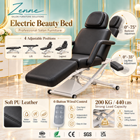 Fauteuil de beauté électrique, lit facial, dossier et repose-pieds réglables, télécommande filaire pour salon de beauté, spa, massage, soins de la peau