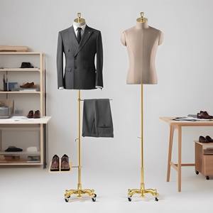 Mannequin de costume <span class=keywords><strong>homme</strong></span> demi-corps réglable en hauteur, avec support pour chaussures et pantalons, sur roulettes – Meilleure vente - Product Image 1