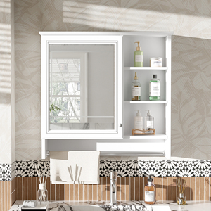 Gabinete de espejo para montar en la pared de 30 pulgadas con estante ajustable y bisagras de cierre suave para tocador de baño - Product Image 3