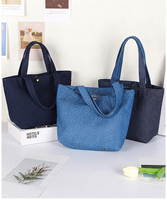 Sac fourre-tout en jean personnalisable, sac en toile minimaliste avec bouton en laiton, vente en gros, sac cadeau pour promotion d'entreprise