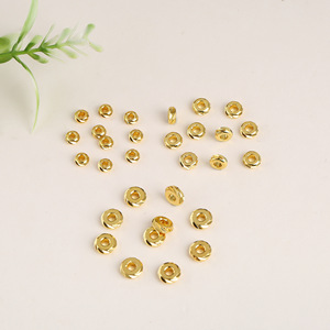 Perles facettées en forme de roue plaquées or, 6mm, perles espacées, pour la fabrication de bijoux, bracelets, colliers, accessoires, DIY - Product Image 1