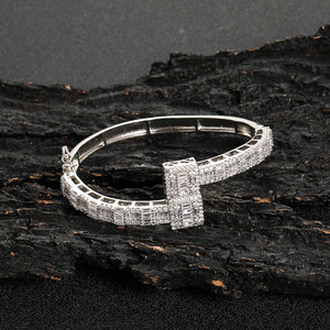 Hip Hop <b>Bangles</b> T Square Zircon Men's and Women's Couple <b>Bangles</b> Personalized Fashion Bronze Zircon Men's Bracelet - Product Image 6