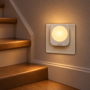 Veilleuse avec capteur de lumière du crépuscule à l'aube, à brancher sur le mur, pour salle de bain, couloir, escalier, cuisine, chambre, garage, lampe de nuit LED pour enfants - Product Image 2