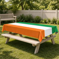 Nappe carrée rayée verte, blanche et orange en PEVA imperméable pour la fête de la Saint-Patrick, célébration irlandaise en plein air