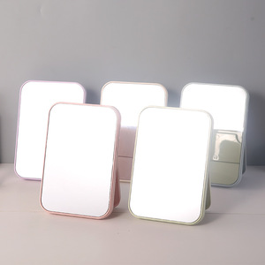 New ABS có thể gập lại vuông trang điểm gương xách tay gương đứng máy tính để bàn duy nhất mặt gương - Product Image 1