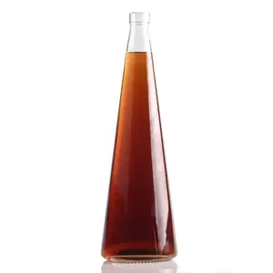 סיטונאי סין זול מחיר חדש עיצוב חרוטי בקבוק דק תחתון זכוכית בקבוק 75cl בקבוק Erlenmeyer