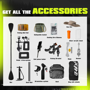 Kayak Pedal Tiup untuk Memancing, Desain Lebar 122 untuk Stabilitas, Ringan, Dapat Dilipat, Mudah Digunakan untuk Memancing - Product Image 6