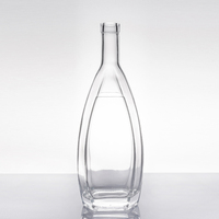 Bouteille de whisky en verre carrée blanche de luxe vide personnalisée