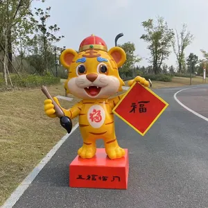 Estátua de resina animal personalizada, escultura de fibra de vidro do zodíaco para decoração do parque