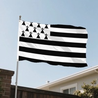 Drapeau de la Bretagne (France) 3x5 pieds, imprimé numériquement, résistant à la décoloration, pour salons professionnels et affichage d'entreprise (OEM/ODM)
