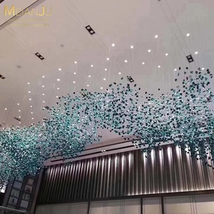 モダンな大型3Dプリントクリスタルランプシャンデリア長方形ホーム天井ライトホテル宴会用リビングルーム吊り取り付け - Product Image 5