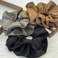 Ikat rambut 17CM, warna Solid empat lapisan tepi mode besar tali rambut ikat kepala ikat ekor kuda Scrunchies warna Solid grosir