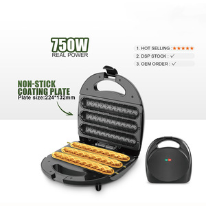 เครื่องทำฮอทดอกไฟฟ้า เครื่องย่างสองด้านแบบไม่ติดกระทะ มาตรฐานยุโรป 220V - Product Image 2