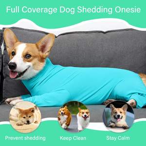 ペット用ワンシー舐め防止ヘアーアンチシェディング長袖服手術後犬回復ボディスーツ - Product Image 5
