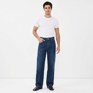 High Quality <b>Women's</b> <b>Dark</b> <b>Blue</b> Mid Waist Straight-leg Regular Fit Casual Full Length Denim <b>Jeans</b> Eco-Friendly Vintage Summer - Product Image 4