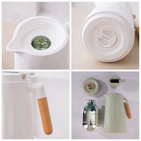Thermos moderne intelligent en acier inoxydable avec doublure en verre de 1 L, isolation thermique de 12 à 24 heures, design avec poignée, cadeaux d'affaires