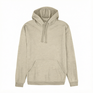 Sudadera con Capucha Unisex Gris Jaspeado, Mezcla de Algodón, con Cordones y Bolsillo Delantero para Uso Casual - Product Image 1