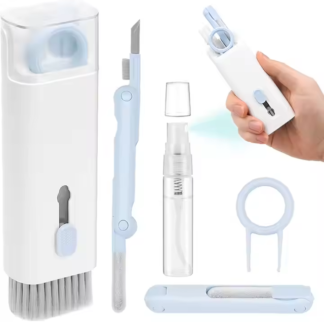 Anti-dust Multi-functional 7 in 1 Electronic Screen Cleaning Kit for Earphones & Keyboard Cleaner Brush