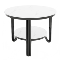 Table d'appoint ronde moderne de luxe à double niveau pour salon, chambre à coucher, canapé, meubles d'appoint